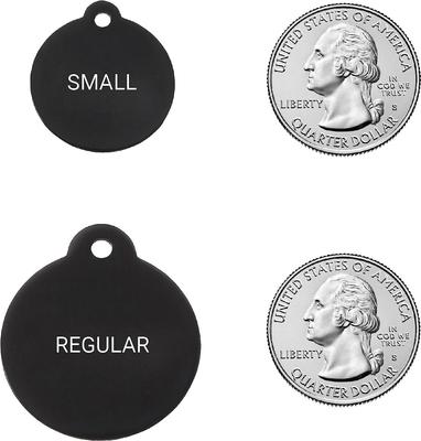 Show full view: GoTags Anodized Aluminum Personalized Dog ID Tag, Round, Black, Small slide 2 of 8