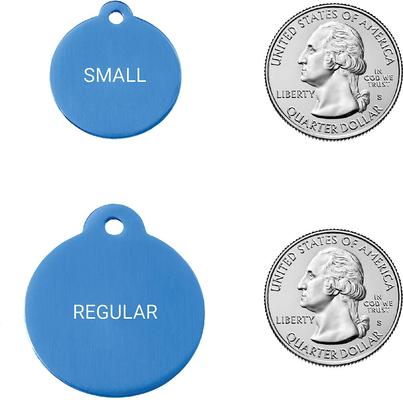 Show full view: GoTags Anodized Aluminum Personalized Dog ID Tag, Round, Blue, Regular slide 2 of 8