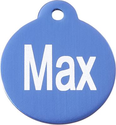 Show full view: GoTags Anodized Aluminum Personalized Dog ID Tag, Round, Blue, Regular slide 3 of 8