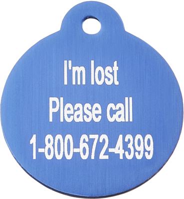 Show full view: GoTags Anodized Aluminum Personalized Dog ID Tag, Round, Blue, Regular slide 5 of 8