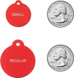 GoTags Anodized Aluminum Personalized Dog ID Tag, Round, Red, Regular slide 2 of 7