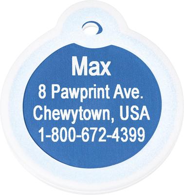 Show full view: GoTags Anodized Aluminum Personalized Silencer Dog & Cat ID Tag, "Have Your People Call My People", Blue slide 3 of 6