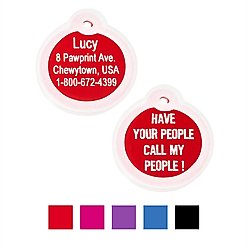 GoTags Anodized Aluminum Personalized Silencer Dog & Cat ID Tag, "Have Your People Call My People", Red