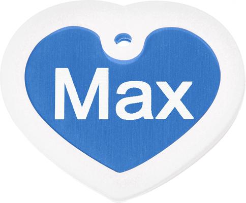 Show full view: GoTags Anodized Aluminum Personalized Silencer Dog & Cat ID Tag, Heart, Blue, Regular slide 2 of 7