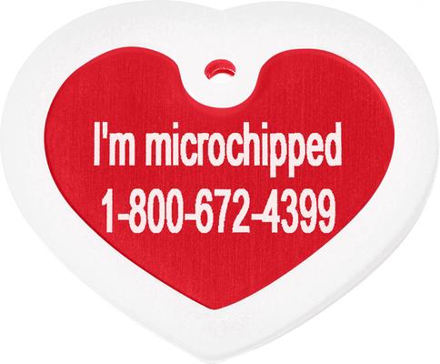 Show full view: GoTags Anodized Aluminum Personalized Silencer Dog & Cat ID Tag, Heart, Red, Regular slide 4 of 7