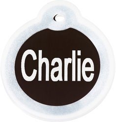 GoTags Anodized Aluminum Personalized Silencer Dog & Cat ID Tag, Round, Black, Regular slide 2 of 6