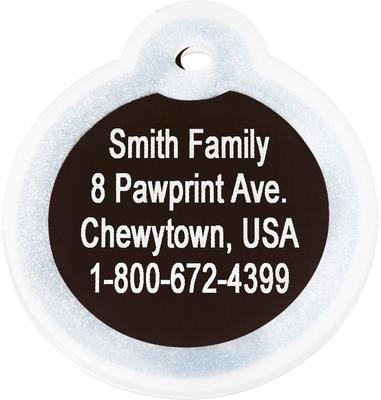 Show full view: GoTags Anodized Aluminum Personalized Silencer Dog & Cat ID Tag, Round, Black, Regular slide 3 of 7