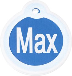 GoTags Anodized Aluminum Personalized Silencer Dog & Cat ID Tag, Round, Blue, Regular slide 2 of 6