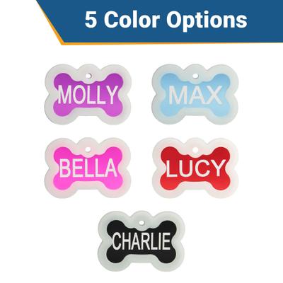 Show full view: GoTags Anodized Aluminum Personalized Silencer Dog ID Tag, Bone, Purple, Regular slide 2 of 7