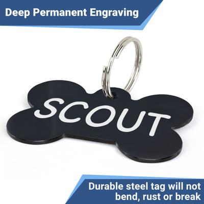Show full view: GoTags Black Steel Round Personalized Dog & Cat ID Tag, Small slide 5 of 5