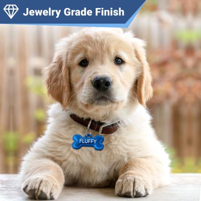 Show full view: GoTags Bone Shaped Stainless Steel Personalized Dog & Cat ID Tag, Silver slide 5 of 7