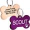 Show in main carousel: GoTags Bone with Paw Cutout Stainless Steel Personalized Dog & Cat ID Tag, Purple, Large slide 1 of 6
