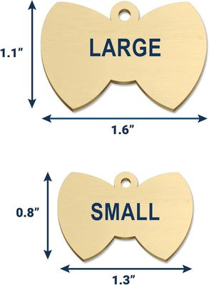 Show full view: GoTags Brass Personalized Dog & Cat ID Tag, Bow Tie, Regular slide 5 of 8