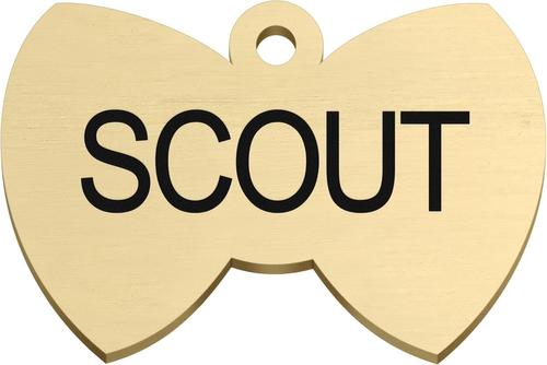 Show full view: GoTags Brass Personalized Dog & Cat ID Tag, Bow Tie, Regular slide 3 of 8