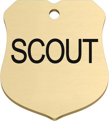 Show full view: GoTags Brass Personalized Dog & Cat ID Tag, Ranger Badge, Regular slide 2 of 6