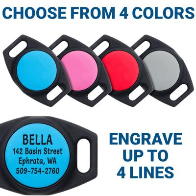 Show full view: GoTags Engraved AirTag Dog & Cat Collar Holder, Blue, Small slide 2 of 8