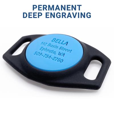 Show full view: GoTags Engraved AirTag Dog & Cat Collar Holder, Blue, Small slide 7 of 8