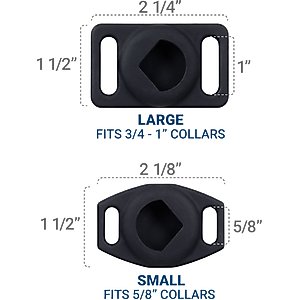 GoTags Engraved AirTag Dog & Cat Collar Holder, Gray, Small
