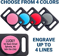 GoTags Engraved AirTag Dog & Cat Collar Holder, Pink, Large slide 2 of 7