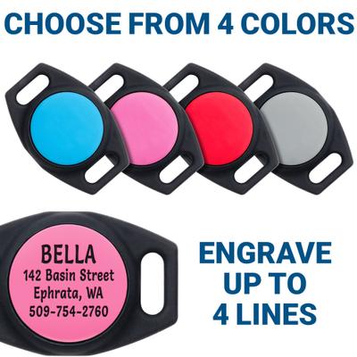 Show full view: GoTags Engraved AirTag Dog & Cat Collar Holder, Pink, Small slide 2 of 8