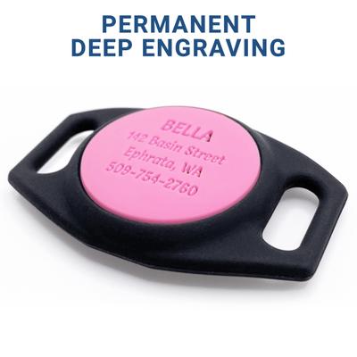 Show full view: GoTags Engraved AirTag Dog & Cat Collar Holder, Pink, Small slide 7 of 8