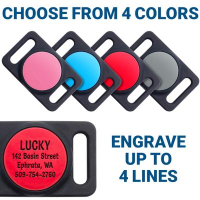 Show full view: GoTags Engraved AirTag Dog & Cat Collar Holder, Red, Large slide 2 of 8