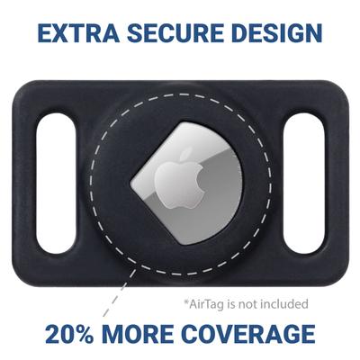 Show full view: GoTags Engraved AirTag Dog & Cat Collar Holder, Red, Large slide 3 of 8