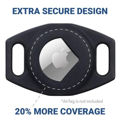 Show full view: GoTags Engraved AirTag Dog & Cat Collar Holder, Red, Small slide 3 of 8