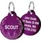 Show in main carousel: GoTags Floral 1 Design Stainless Steel Personalized Dog & Cat ID Tag, Purple, Small slide 1 of 8