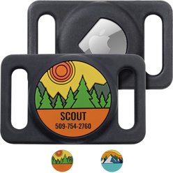 GoTags Forest Slide-On Personalized Dog & Cat AirTag Holder, Large, Orange