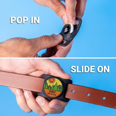 Show full view: GoTags Forest Slide-On Personalized Dog & Cat AirTag Holder, Large, Orange slide 5 of 7