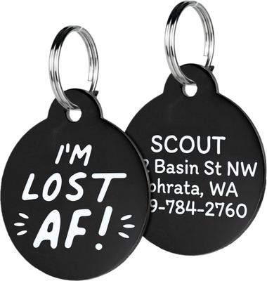 Show full view: GoTags I'm Lost AF! Bone Personalized Dog ID Tag slide 1 of 3
