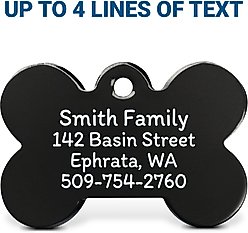 GoTags I'm Lost AF! Personalized Dog ID Tag, Black Steel, Bone, Regular slide 2 of 3