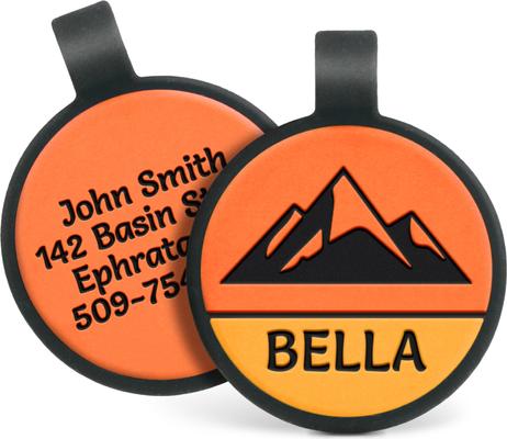 Show full view: GoTags Mountain Design Silent Silicone Dog ID Tag, Orange slide 1 of 4