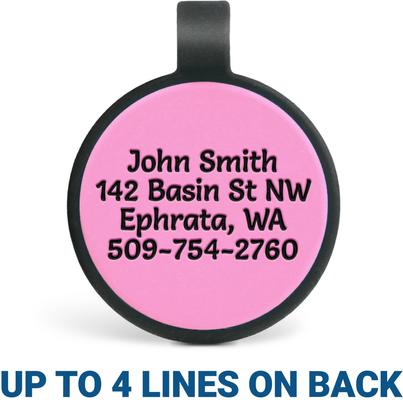 Show full view: GoTags Mountain Design Silent Silicone Dog ID Tag, Pink slide 2 of 4