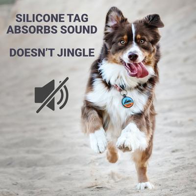 Show full view: GoTags Mountain Design Silent Silicone Dog ID Tag, Red slide 3 of 4