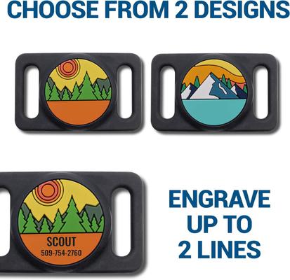 Show full view: GoTags Mountain Slide-On Personalized Dog & Cat AirTag Holder, Orange, Large slide 4 of 8