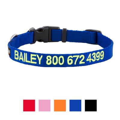 Show full view: GoTags Nylon Personalized Dog Collar, Blue, Small: 11 to 16-in neck, 5/8-in wide slide 8 of 10