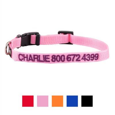 Show full view: GoTags Nylon Personalized Dog Collar, Pink, X-Small: 8 to 12-in neck, 3/8-in wide slide 8 of 10