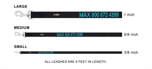 Show full view: GoTags Nylon Personalized Dog Leash, Black, Small: 6-ft long, 3/8-in wide slide 6 of 7