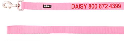 Show full view: GoTags Nylon Personalized Dog Leash, Pink, Large: 6-ft long, 1-in wide slide 4 of 7