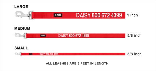 Show full view: GoTags Nylon Personalized Dog Leash, Red, Large: 6-ft long, 1-in wide slide 6 of 7