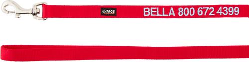 Show full view: GoTags Nylon Personalized Dog Leash, Red, Medium: 6-ft long, 5/8-in wide slide 4 of 7