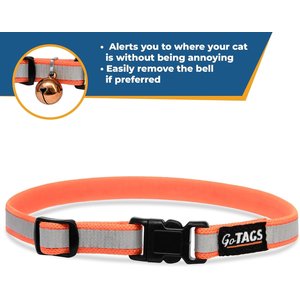 GoTags Nylon Personalized Reflective Breakaway Cat Collar with Bell, Pink, 8 to 13-in neck, 1/2-in wide