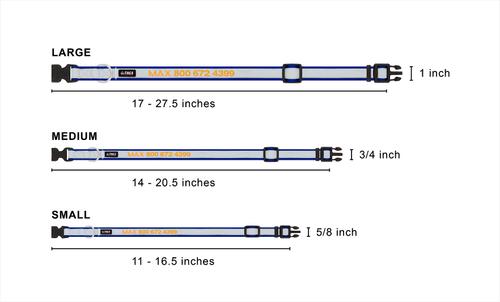 Show full view: GoTags Nylon Personalized Reflective Dog Collar, Blue, Large: 17 to 27.5-in neck, 1-in wide slide 2 of 9