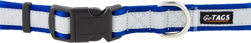 Show full view: GoTags Nylon Personalized Reflective Dog Collar, Blue, Large: 17 to 27.5-in neck, 1-in wide slide 5 of 9