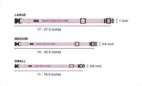 Show full view: GoTags Nylon Personalized Reflective Dog Collar, Pink, Small: 11 to 16.5-in neck, 5/8-in wide slide 2 of 9