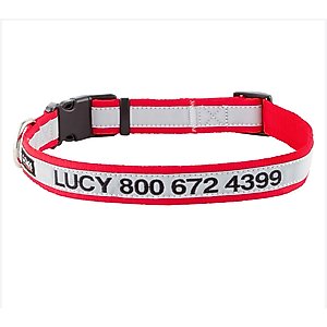 GoTags Cotton Hemp Personalized with Custom Engraved Nameplate Dog Collar