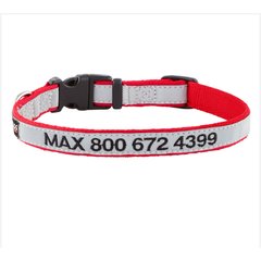 GoTags Nylon Personalized Reflective Dog Collar, Red, Small: 11 to 16.5-in neck, 5/8-in wide