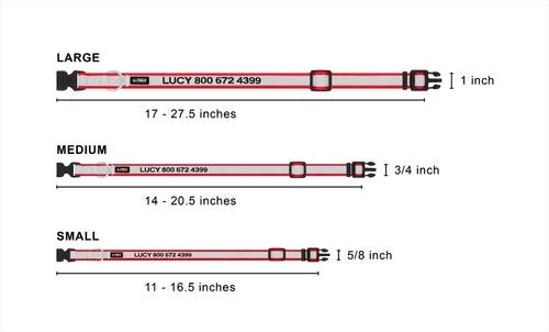 Show full view: GoTags Nylon Personalized Reflective Dog Collar, Red, Small: 11 to 16.5-in neck, 5/8-in wide slide 2 of 9